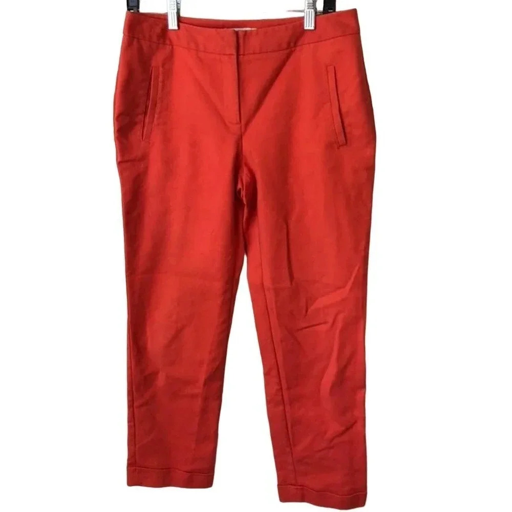 Chico’s Orange Cropped Dress Pants Women Size 0/M Pockets